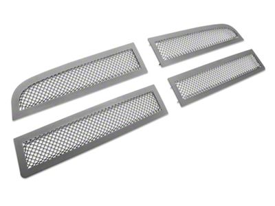 RedRock Modern Billet Mesh Upper Grille Overlay; Black (09-12 RAM 1500)