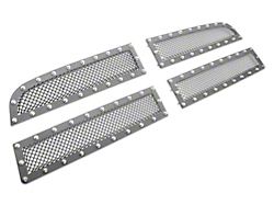 RedRock Modern Billet Mesh Upper Grille Overlay with Rivets; Black (09-12 RAM 1500)