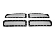 RedRock Wire Mesh Upper Overlay Grilles with Rivets; Black (02-05 RAM 1500)