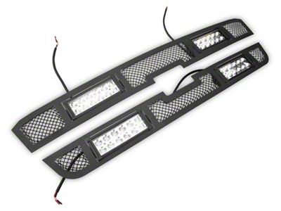 RedRock Modern Billet Mesh Upper Grille Insert with LED Lighting; Black (03-05 Silverado 1500)