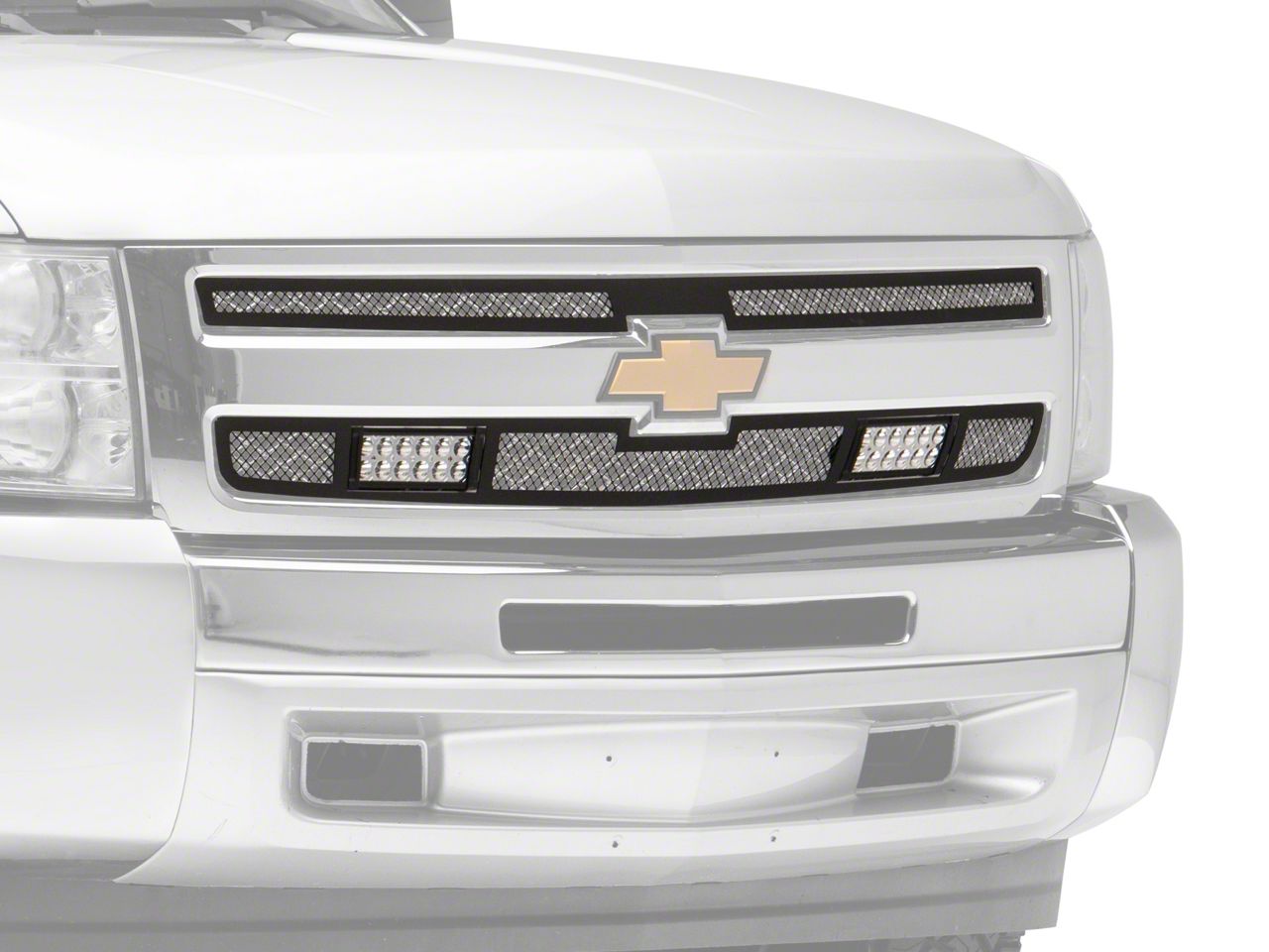 RedRock Silverado 1500 Modern Billet Mesh Upper Grille Insert with LED