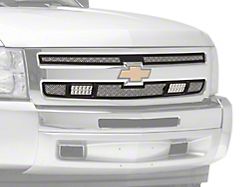 RedRock Modern Billet Mesh Upper Grille Insert with LED Lighting; Black (07-13 Silverado 1500)