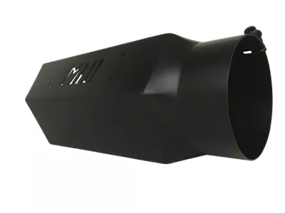 Monster Hook Hex Flo Angled Exhaust Tip; 6-Inch; Black (Fits 5-Inch Tailpipe)