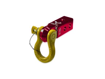 Moose Knuckle Offroad B'oh Spin Pin Shackle 3/4 and Mohawk 2.0 Receiver Combo; Red Rum/Detonator Yellow (Universal; Some Adaptation May Be Required)