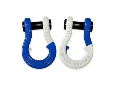 Moose Knuckle Offroad Jowl Split Recovery Shackle 3/4 Combo; Blue Balls and Pure White