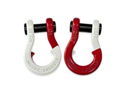 Moose Knuckle Offroad Jowl Split Recovery Shackle 3/4 Combo; Pure White and Flame Red