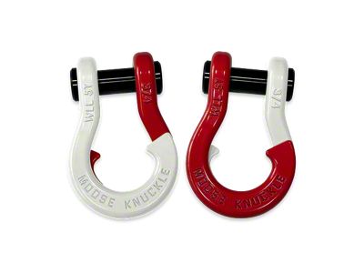 Moose Knuckle Offroad Jowl Split Recovery Shackle Combo; Pure White and Flame Red