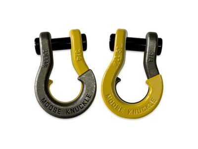 Moose Knuckle Offroad Jowl Split Recovery Shackle Combo; Raw Dog and Detonator Yellow