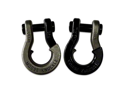 Moose Knuckle Offroad Jowl Split Recovery Shackle 3/4 Combo; Raw Dog and Black Hole