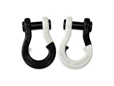 Moose Knuckle Offroad Jowl Split Recovery Shackle 3/4 Combo; Black Hole and Pure White