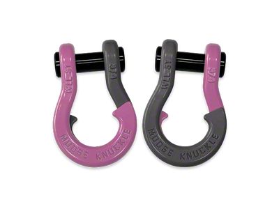 Moose Knuckle Offroad Jowl Split Recovery Shackle 3/4 Combo; Pretty Pink and Gun Gray