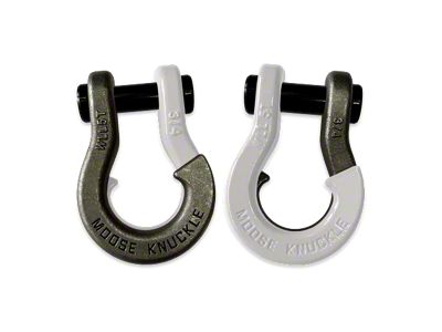 Moose Knuckle Offroad Jowl Split Recovery Shackle 3/4 Combo; Raw Dog and Pure White