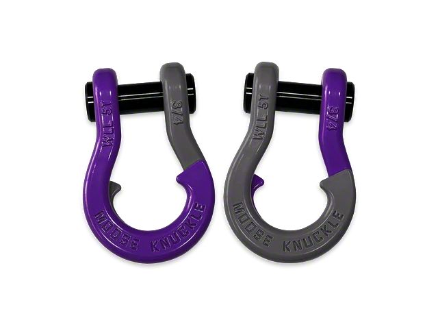 Moose Knuckle Offroad Jowl Split Recovery Shackle 3/4 Combo; Grape Escape and Gun Gray