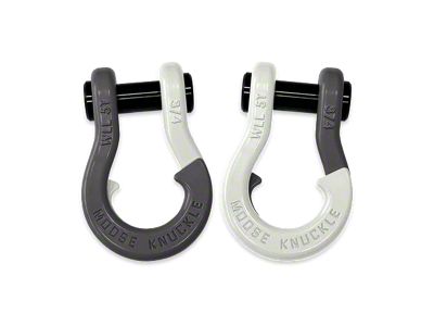 Moose Knuckle Offroad Jowl Split Recovery Shackle 3/4 Combo; Gun Gray and Pure White