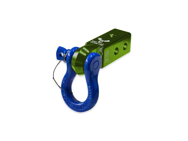 Moose Knuckle Offroad B'oh Spin Pin Shackle 3/4 and Mohawk 2.0 Receiver Combo; Bean Green/Blue Balls (Universal; Some Adaptation May Be Required)