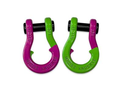 Moose Knuckle Offroad Jowl Split Recovery Shackle 3/4 Combo; Pogo Pink / Sublime Green