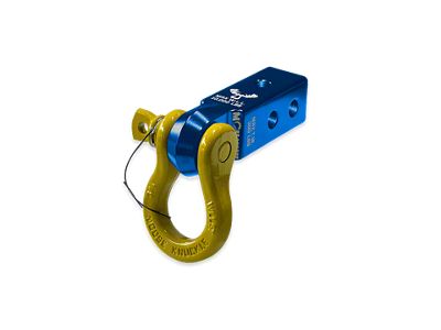 Moose Knuckle Offroad B'oh Spin Pin Shackle 3/4 and Mohawk 2.0 Receiver Combo; Blue Pill/Detonator Yellow (Universal; Some Adaptation May Be Required)