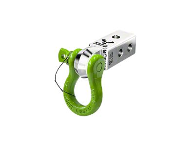 Moose Knuckle Offroad B'oh Spin Pin Shackle 3/4 and Mohawk 2.0 Receiver Combo; Atomic Silver/Sublime Green (Universal; Some Adaptation May Be Required)