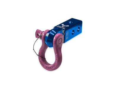 Moose Knuckle Offroad B'oh Spin Pin Shackle 3/4 and Mohawk 2.0 Receiver Combo; Blue Pill/Pretty Pink (Universal; Some Adaptation May Be Required)