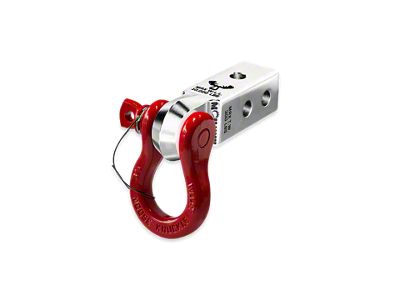 Moose Knuckle Offroad B'oh Spin Pin Shackle 3/4 and Mohawk 2.0 Receiver Combo; Atomic Silver/Flame Red (Universal; Some Adaptation May Be Required)