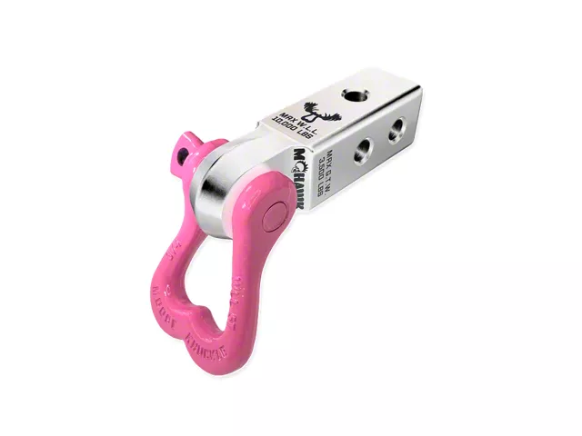 Moose Knuckle Offroad XL Shackle 3/4 and Mohawk 2.0 Receiver Combo; Atomic Silver/Pretty Pink (Universal; Some Adaptation May Be Required)