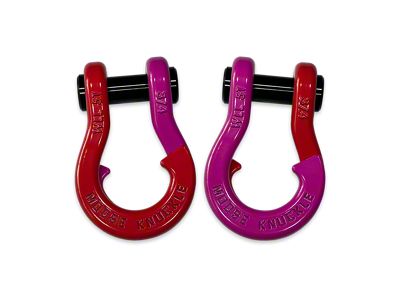 Moose Knuckle Offroad Jowl Split Recovery Shackle 3/4 Combo; Obscene Orange / Pogo Pink