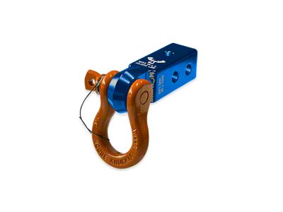 Moose Knuckle Offroad B'oh Spin Pin Shackle 3/4 and Mohawk 2.0 Receiver Combo; Blue Pill/Obscene Orange (Universal; Some Adaptation May Be Required)