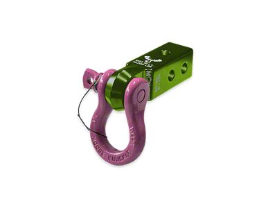Moose Knuckle Offroad B'oh Spin Pin Shackle 3/4 and Mohawk 2.0 Receiver Combo; Bean Green/Pretty Pink (Universal; Some Adaptation May Be Required)