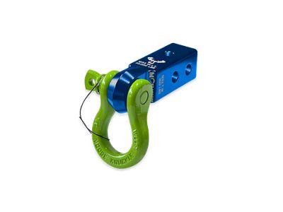 Moose Knuckle Offroad B'oh Spin Pin Shackle 3/4 and Mohawk 2.0 Receiver Combo; Blue Pill/Sublime Green (Universal; Some Adaptation May Be Required)