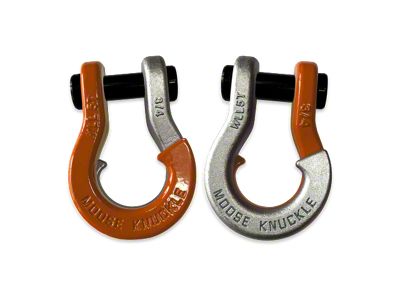 Moose Knuckle Offroad Jowl Split Recovery Shackle 3/4 Combo; Obscene Orange and Nice Gal