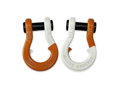 Moose Knuckle Offroad Jowl Split Recovery Shackle 3/4 Combo; Obscene Orange and Pure White