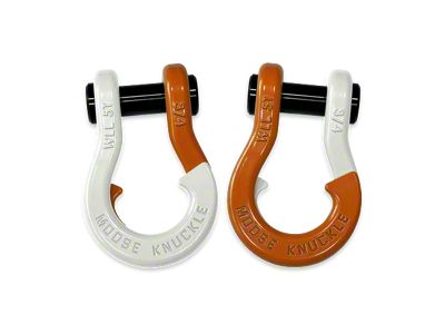 Moose Knuckle Offroad Jowl Split Recovery Shackle 3/4 Combo; Pure White and Obscene Orange