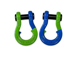 Moose Knuckle Offroad Jowl Split Recovery Shackle 3/4 Combo; Sublime Green and Blue Balls