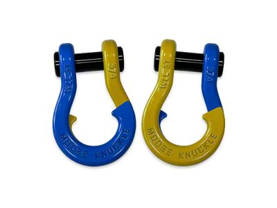 Moose Knuckle Offroad Jowl Split Recovery Shackle Combo; Blue Balls and Detonator Yellow