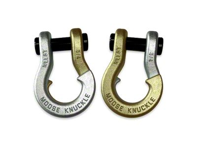 Moose Knuckle Offroad Jowl Split Recovery Shackle Combo; Nice Gal and Brass Knuckle