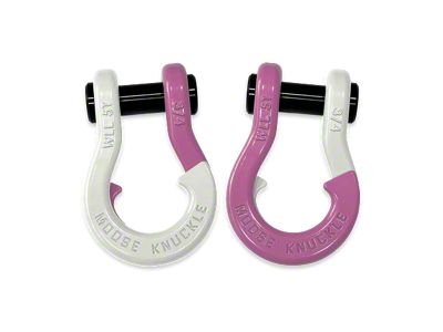 Moose Knuckle Offroad Jowl Split Recovery Shackle Combo; Pure White and Pretty Pink