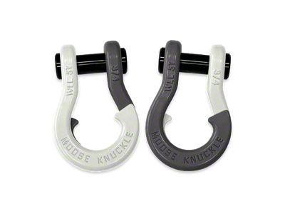 Moose Knuckle Offroad Jowl Split Recovery Shackle 3/4 Combo; Pure White and Gun Gray