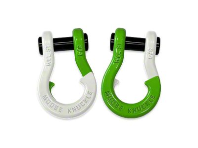 Moose Knuckle Offroad Jowl Split Recovery Shackle 3/4 Combo; Pure White and Sublime Green