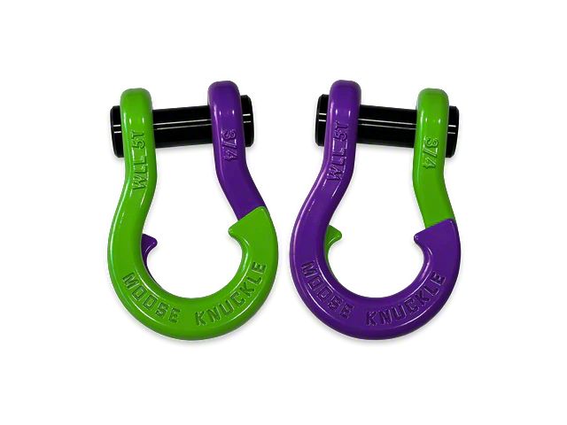 Moose Knuckle Offroad Jowl Split Recovery Shackle 3/4 Combo; Sublime Green and Grape Escape