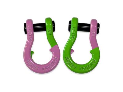 Moose Knuckle Offroad Jowl Split Recovery Shackle Combo; Pretty Pink and Sublime Green