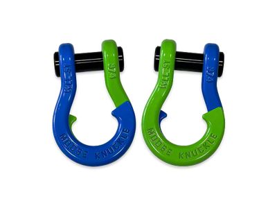 Moose Knuckle Offroad Jowl Split Recovery Shackle 3/4 Combo; Blue Balls and Sublime Green