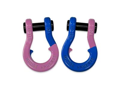 Moose Knuckle Offroad Jowl Split Recovery Shackle Combo; Pretty Pink and Blue Balls