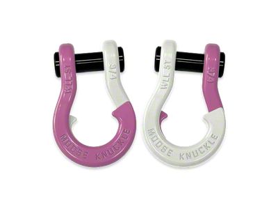 Moose Knuckle Offroad Jowl Split Recovery Shackle 3/4 Combo; Pretty Pink and Pure White