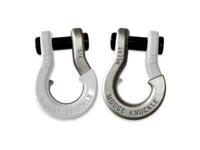 Moose Knuckle Offroad Jowl Split Recovery Shackle 3/4 Combo; Pure White and Nice Gal