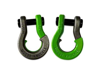 Moose Knuckle Offroad Jowl Split Recovery Shackle 3/4 Combo; Raw Dog and Sublime Green