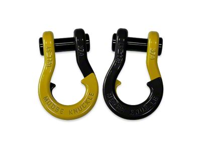 Moose Knuckle Offroad Jowl Split Recovery Shackle Combo; Detonator Yellow and Black Hole