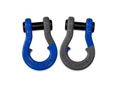 Moose Knuckle Offroad Jowl Split Recovery Shackle 3/4 Combo; Blue Balls and Gun Gray
