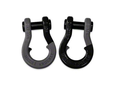 Moose Knuckle Offroad Jowl Split Recovery Shackle 3/4 Combo; Gun Gray and Black Hole