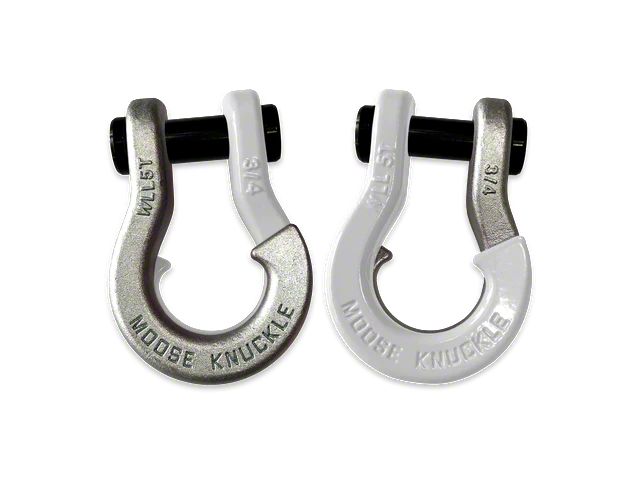Moose Knuckle Offroad Jowl Split Recovery Shackle 3/4 Combo; Nice Gal and Pure White