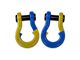 Moose Knuckle Offroad Jowl Split Recovery Shackle 3/4 Combo; Detonator Yellow and Blue Balls